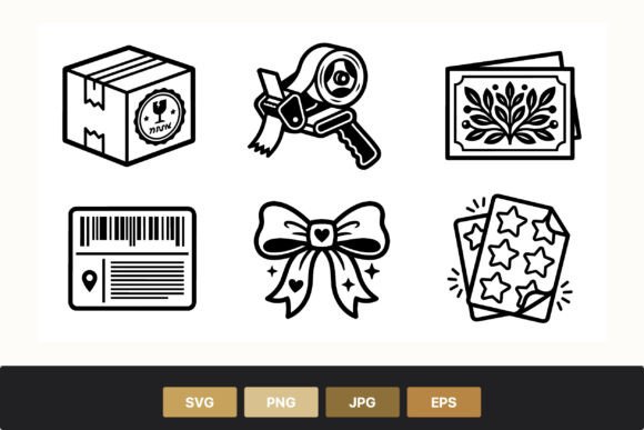 A Designer's Take on Gift Box Tape Dispenser Vector Icons