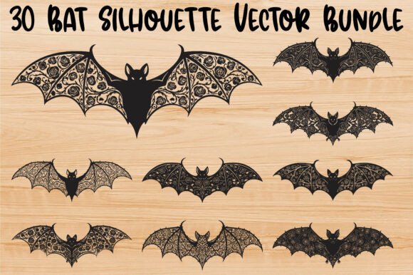 Bat Silhouette Vector Bundle: Graphics & Illustrations for Editorial Impact