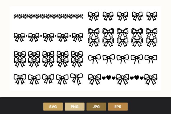 Black Bow Vector Clipart Set: Graphics & Illustrations for Handmade Brands