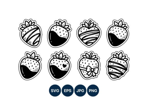Chocolate Dipped Strawberry Vector Art: Graphics & Illustrations for Real Publishing