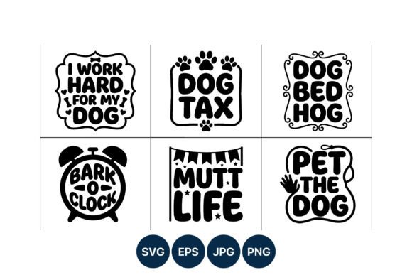 Dog Themed Lettering Bundle Vector