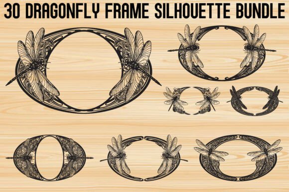 Dragonfly Frame SVG Bundle: Graphics & Illustrations