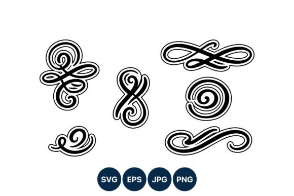Elegant Black Swirl Vector Elements