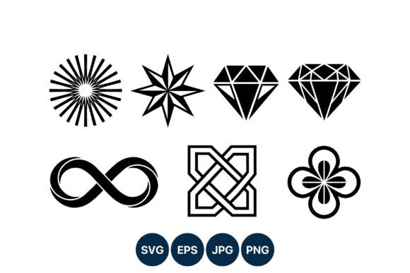 Geometric Black and White Diamond Graphics & Illustrations