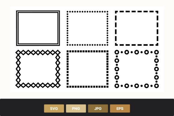 Geometric Black White Frame Set: Graphics & Illustrations