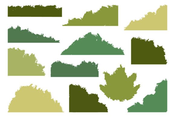 Grass Bush Nature Border Bundle Set Pack