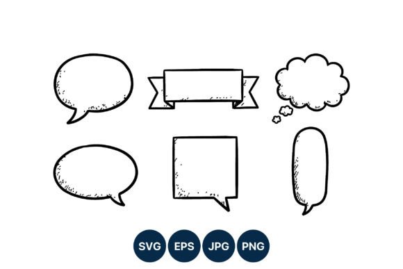 Hand Drawn Speech Bubbles Vector Set: Graphics & Illustrations