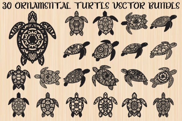 Ornamental Mandala Turtle Graphics & Illustrations