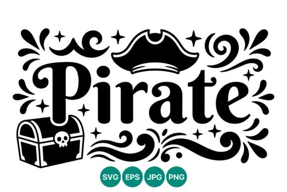 Pirate Word Treasure Chest Vector Graphics & Illustrations