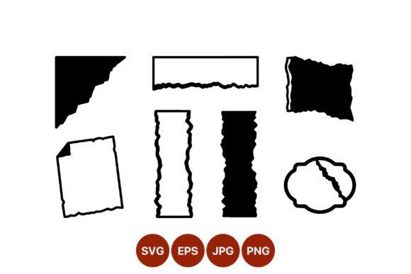 Torn Paper Edges Vector Shapes: Graphics & Illustrations for Handmade Crafters