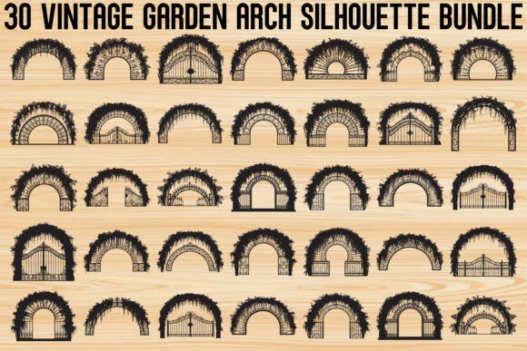 Vintage Garden Arch SVG Bundle: Graphics & Illustrations
