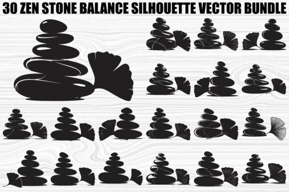 Zen Stone Balance Bundle: Graphics & Illustrations